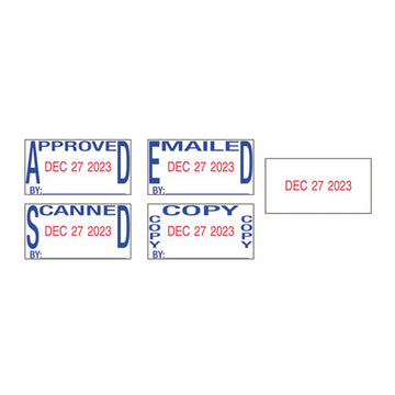 Trodat® Printy Economy 5-in-1 Date Stamp, Self-inking, 1" X 1.63", Blue-red freeshipping - TVN Wholesale